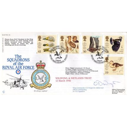 Squadrons Of The Royal Air Force Wildfowl & Wetlands Trust Hnd Signed FDC