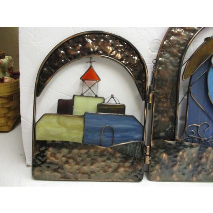 Stained Glass Hinged Nativity Set Sun Catcher 3 Piece Christmas Scene