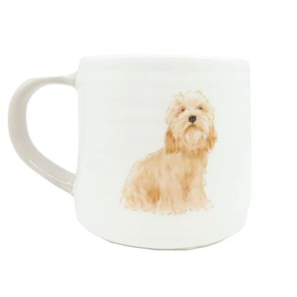 Dog Mug Ceramic 8 CM with Green Handle Dishwasher & Microwave Safe Tableware