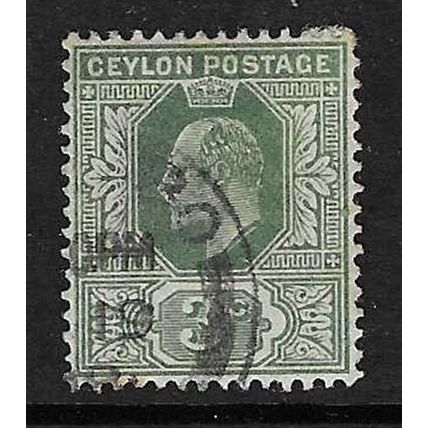 CEYLON 1904-5 EDVII 3c WMK MULTI-CROWN CA USED SG278