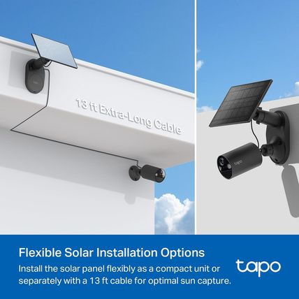 Tapo Solarcam C403 Kit, Outdoor Battery Camera W/Solar Panel, Wireless, 1080P, F