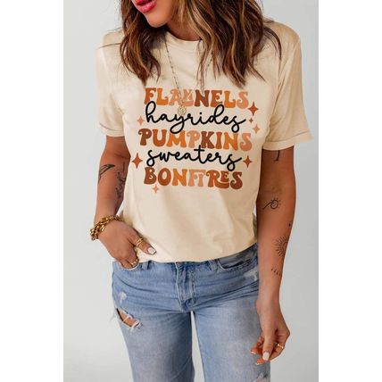 Khaki Flannels Hayrides Pumpkins Sweaters Bonfires Tee