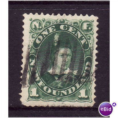 NEWFOUNDLAND 1888 SG 50a 1c GREEN TH FINE USED
