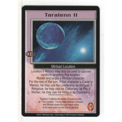CCG - BABYLON 5 - THE SHADOWS - TARALENN II (1998) RARE