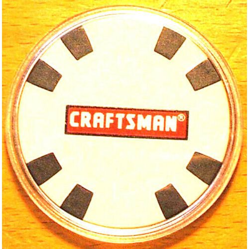 Sears Craftsman Poker Chip Golf Ball Marker - White