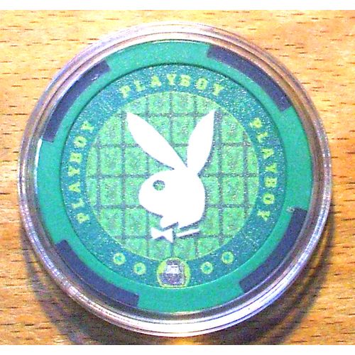 Playboy Bunny Poker Chip Golf Ball Marker - Black & Green