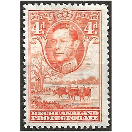 Bechuanaland Protectorate 1938 SG23 4d Orange Mounted Mint . ..
