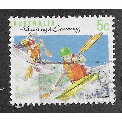 AUS 1989 5c 'SPORTS - KAYAKING AND CANOEING' (PERF 13.5) FINE USED (EBID67-301)