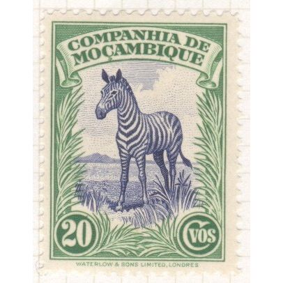 Mozambique (Company) 1937 - 20c green/ultramarine - Zebra - MH