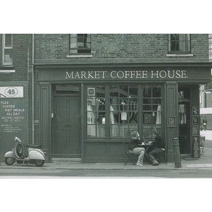 Lovers at Market Coffee House Brushfield Liverpool Street London 1990s Postcard