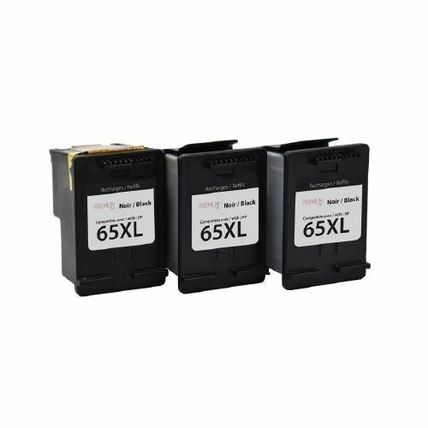 Compatible with HP 65XL Black - 3x Refills + 1x Prinhead - PREMIUM ink Compatibl