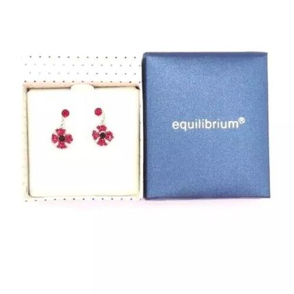 Red Crystal Poppy Dangle Earrings 2 CM Friction Backs Gift Jewellery Boxed