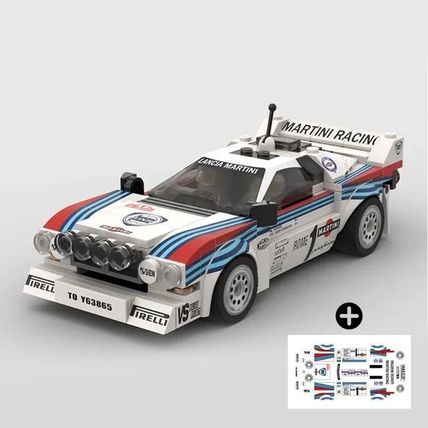 LANCIA 037 Rally Car Brick Model MOC - 240 pieces, 8 studs wide