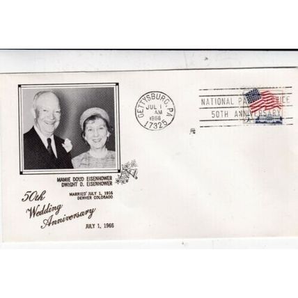 United States 1966 Eisenhowers 50th Wedding Anniversary fdc Gettysburg Cancel