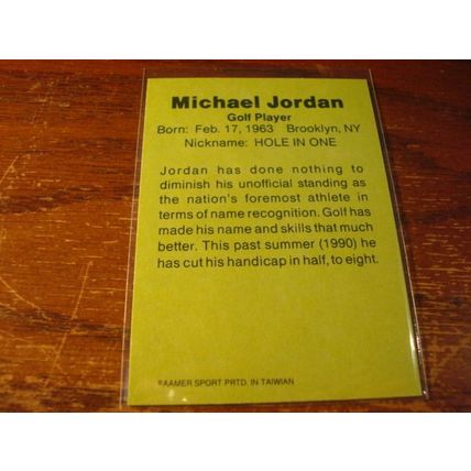 1991 Aamer Sports, Jordan Knows Golf, MICHAEL JORDAN, HOF