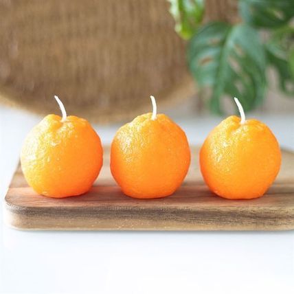 Orange Shaped Candles, Set of 3