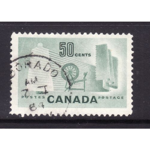 CANADA 1953 SG 462 50c DEEP BLUISH GREEN TEXTILE INDUSTRY FINE USED #3