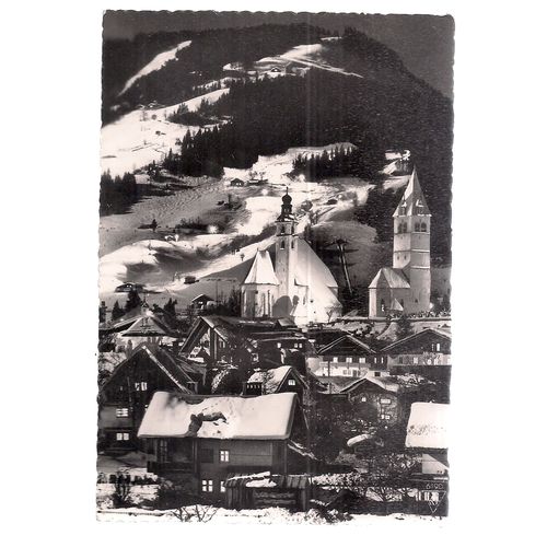 KITZBUHEL, i. T. NACHIPISTE , SWITZERLAND. unused vintage postcard =