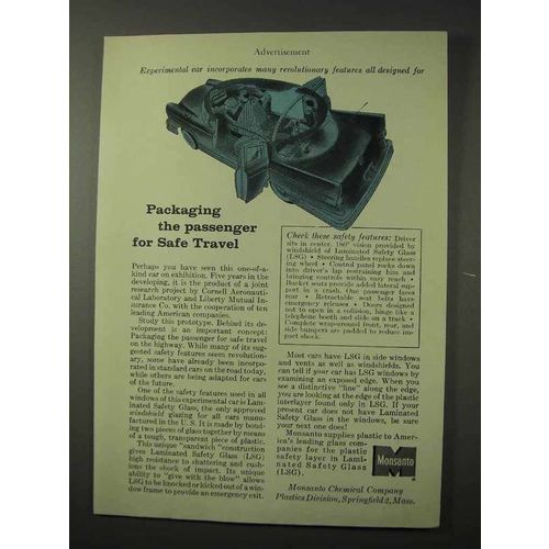 1958 Monsanto Chemical Laminated Safety Glass Ad - Passenger
