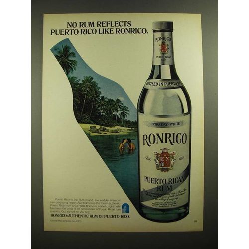 1979 Ronrico Rum Ad - No Rum Reflects Puerto Rico Like Ronrico