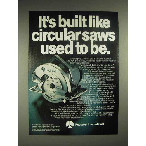 1978 Rockwell International 4577 7-1/4" Circular Saw Ad