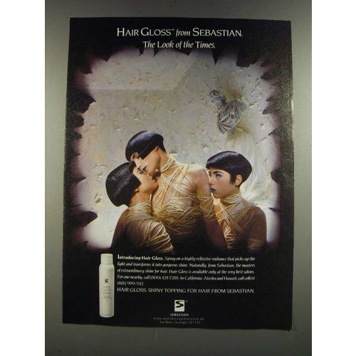 1986 Sebastian Hair Gloss Ad - The look of the Times