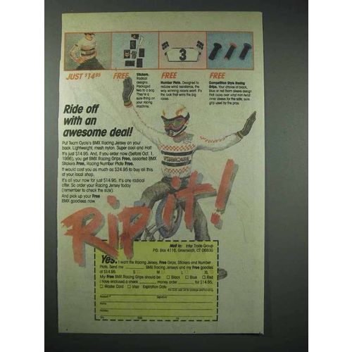 1986 Team Cycle BMX Racing Jersey Ad - Ride Off