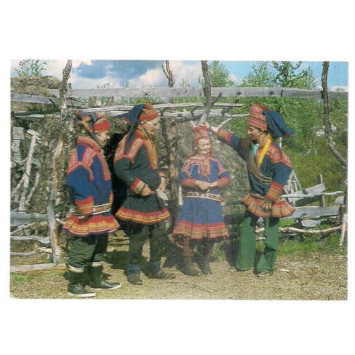ARCTIC CIRCLE, SANTA CLAUS POST OFFICE, FINLAND unused vintage postcard (a) #