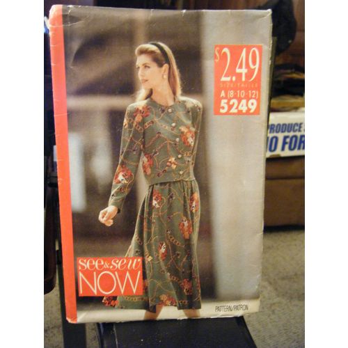 Vintage Butterick See & Sew 5249 Misses Top & Skirt Pattern - Size 8/10/12