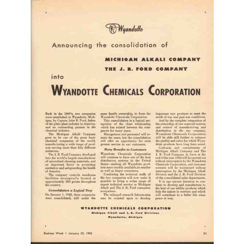 WYANDOTTE CHEMICAL CORP 1943 unmasked Boris Artzybasheff vintage ad