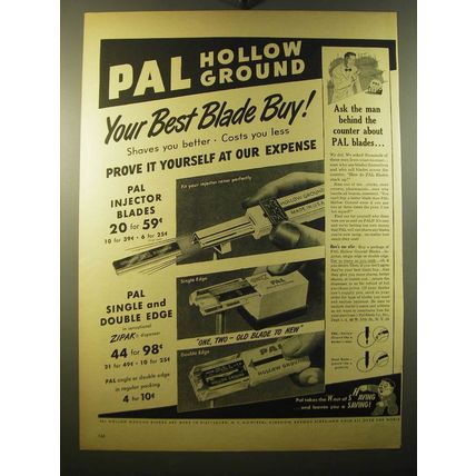 1950 Pal Razor Blades Advertisement - Pal Hollow Ground your best blade buy
