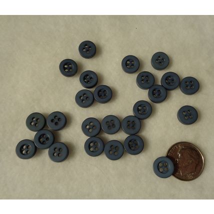 KK25 Dark Blue Green Round Shirt Buttons 9mm 3/8 4 Hole 25 Pieces Sewing Craft