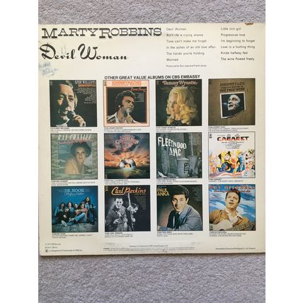 MARTY ROBBINS - DEVIL WOMAN (UK CBS 1977 VINYL LP)