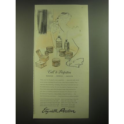 1945 Elizabeth Arden Skin Care Ad - Call to perfection