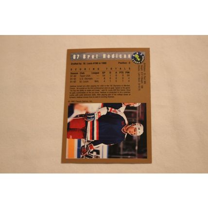Bret Hedican 1992 Classic 1992 Draft Picks 1 NO. 87