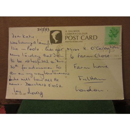 THE SMITH'S ARMS, Godmanstone, Dorset. used postcard by J. Salmon 1983 pm =