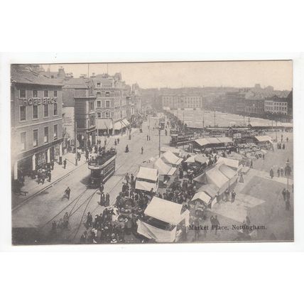 The Market Place Nottingham Postcard Pelham Series