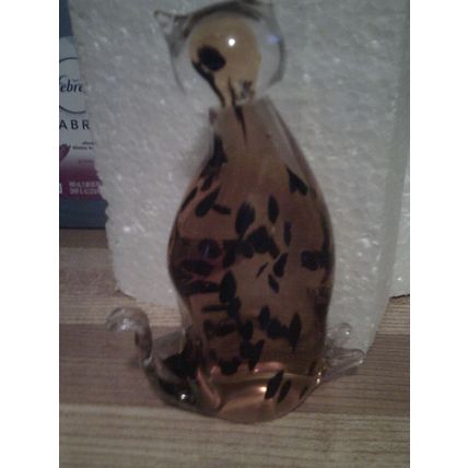 Figurine Fifth Avenue solid glass multicolor cat
