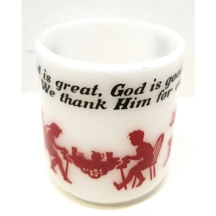 Vintage Hazel Atlas Religious Coffee Mug Cup God Is Great, God is Good (G14)