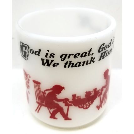 Vintage Hazel Atlas Religious Coffee Mug Cup God Is Great, God is Good (G14)
