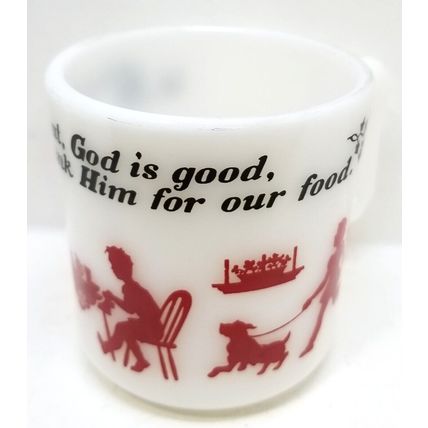 Vintage Hazel Atlas Religious Coffee Mug Cup God Is Great, God is Good (G14)