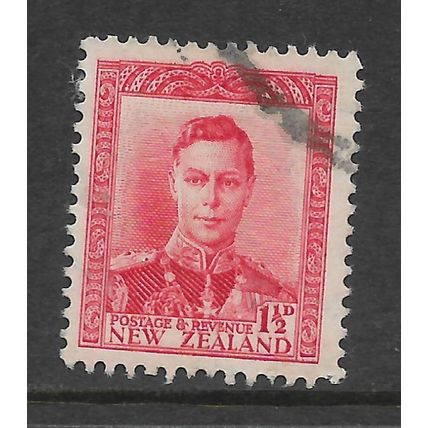 NEW ZEALAND 1944 GEORGE VI 1 1/2d SCARLET SG 608 FINE USED