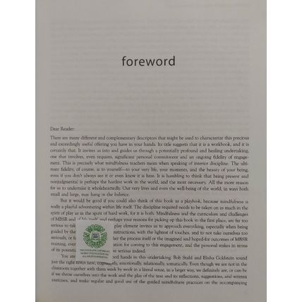 A MINDFULNESS BASED STRESS REDUCTION WORKBOOK + MP3 CD w 21 GUIDED MEDITATIONS