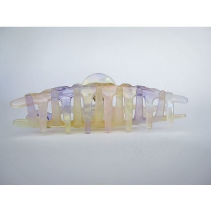 Yellow purple and pink marbled hair claw clip medium fine hair