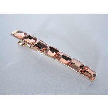 2 1/4 inch smaller clear or amber crystal alligator hair clip for fine thin