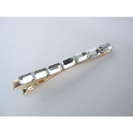 2 1/4 inch smaller clear or amber crystal alligator hair clip for fine thin