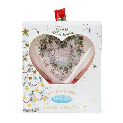 Me to You Glass Heart Christmas Tree Bauble