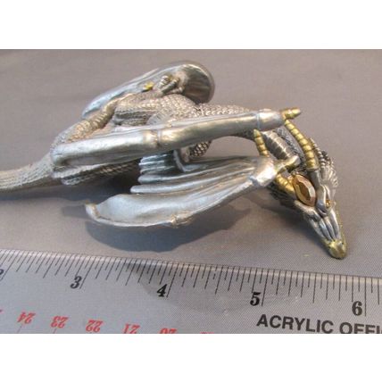 RARE VINTAGE 1980's Gold Dragon Pewter Figurine RAL PARTHA Rawcliffe TSR 1232