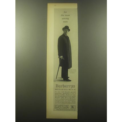 1959 Burberrys Britannia Black Coat Advertisement - Cyril Ritchard