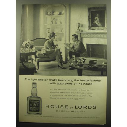 1959 House of Lords Scotch Ad - the light Scotch